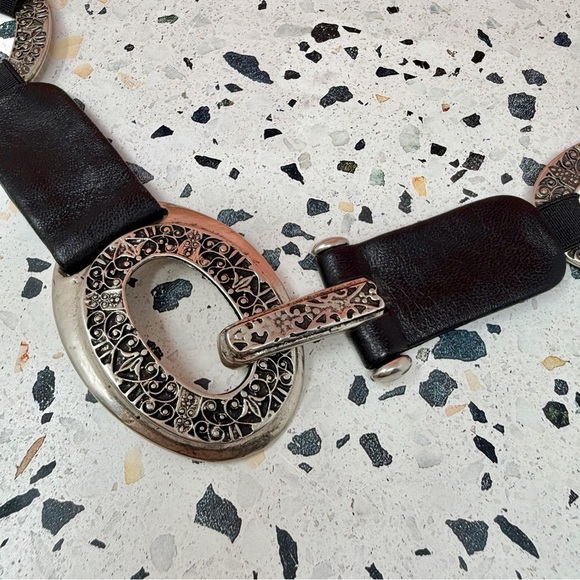 CABI Silver Tone Oval Link Elastic Boho Y2K Women’s Statement Belt Sz S main image 6